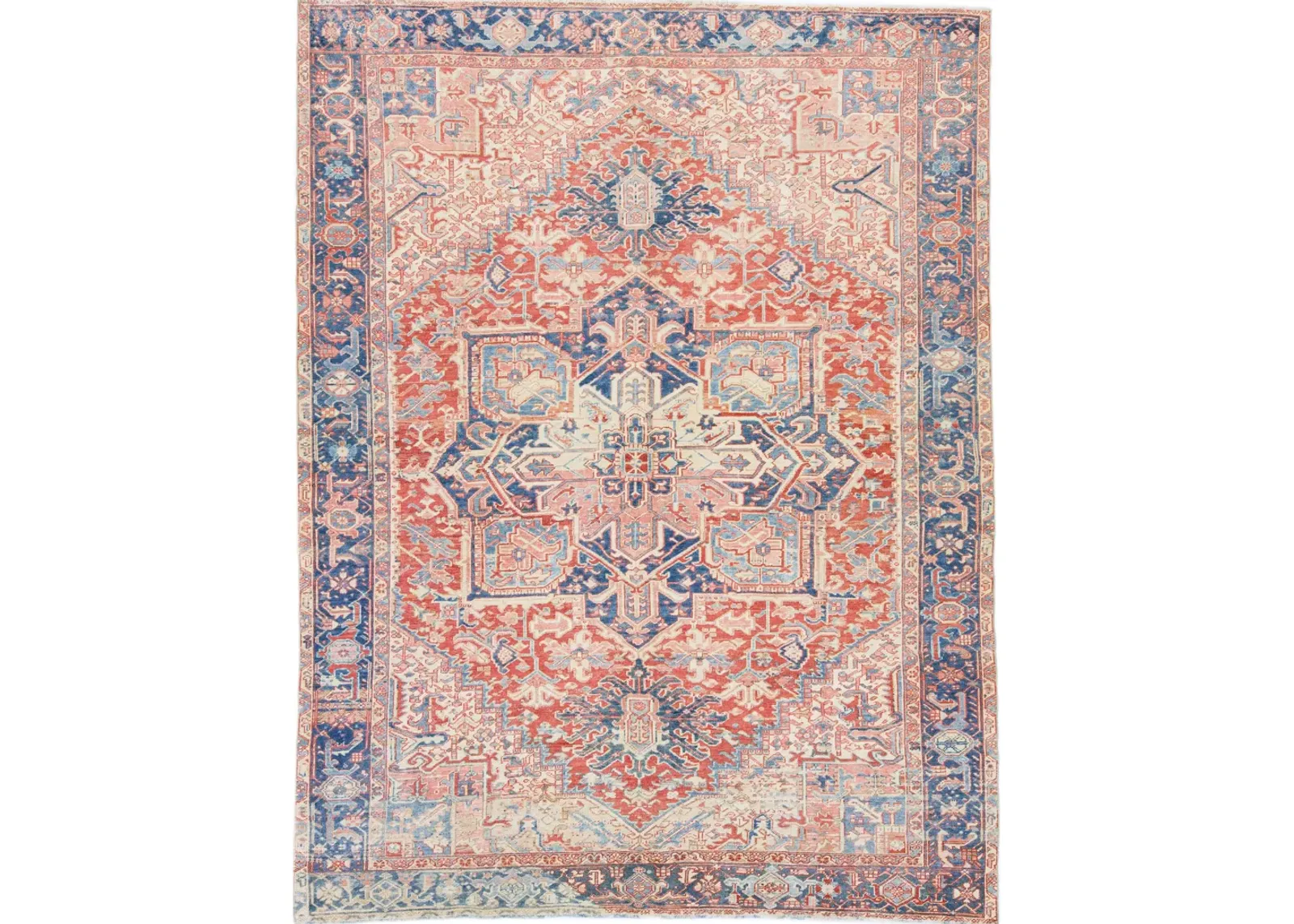 Antique Persian Heriz Rug - Apadana - Orange - Orange