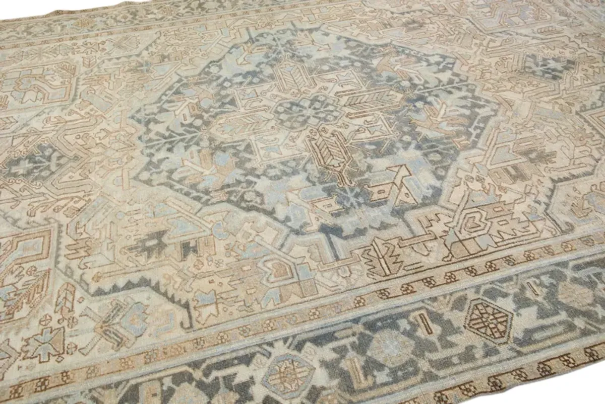 Antique Persian Heriz Rug - Apadana - Beige - Beige