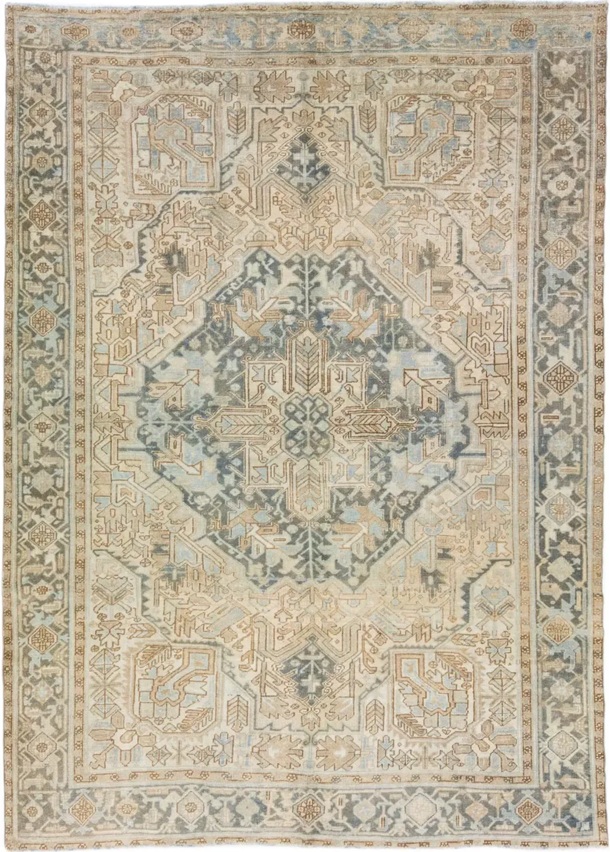 Antique Persian Heriz Rug - Apadana - Beige - Beige