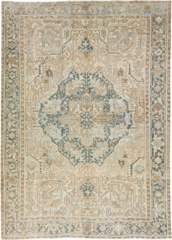 Antique Persian Heriz Rug - Apadana - Beige - Beige