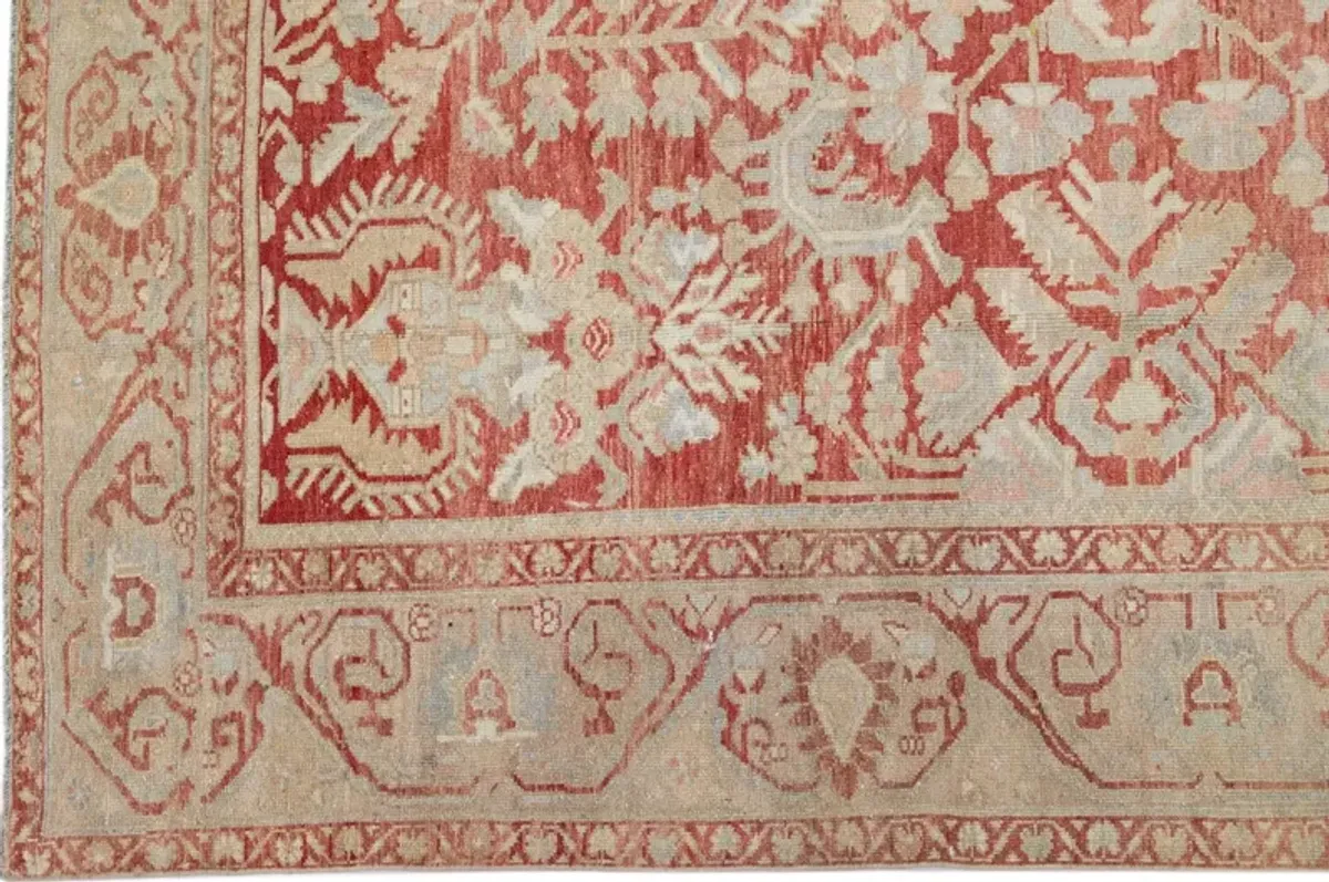 Antique Persian Malayer Rug - Apadana - Red - Red