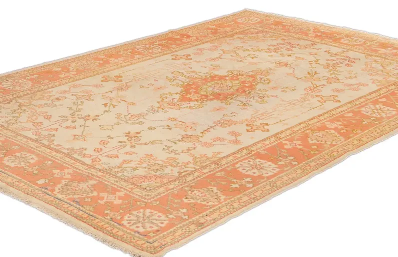 Antique Turkish Oushak Rug - Apadana - Orange - Orange