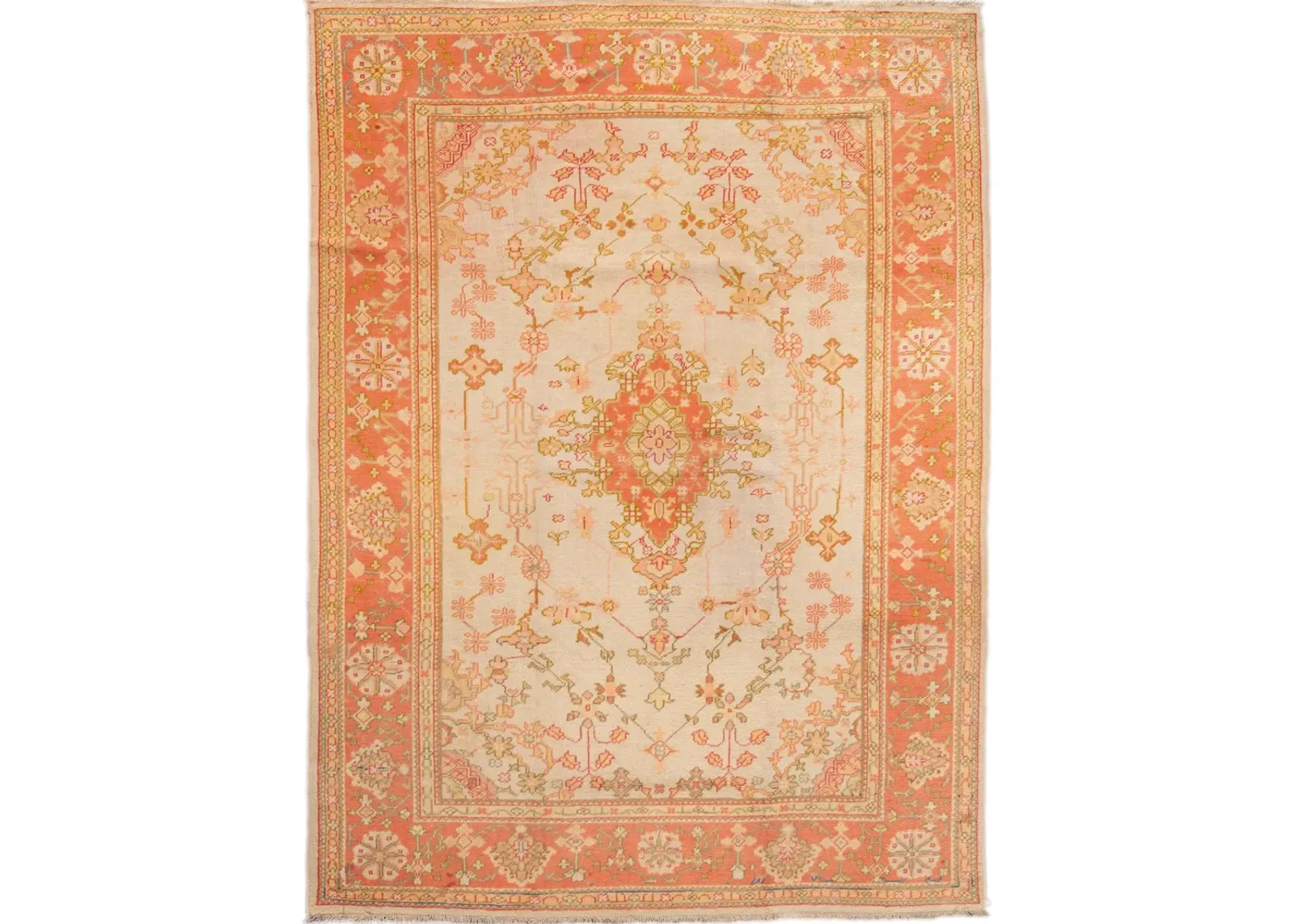 Antique Turkish Oushak Rug - Apadana - Orange - Orange