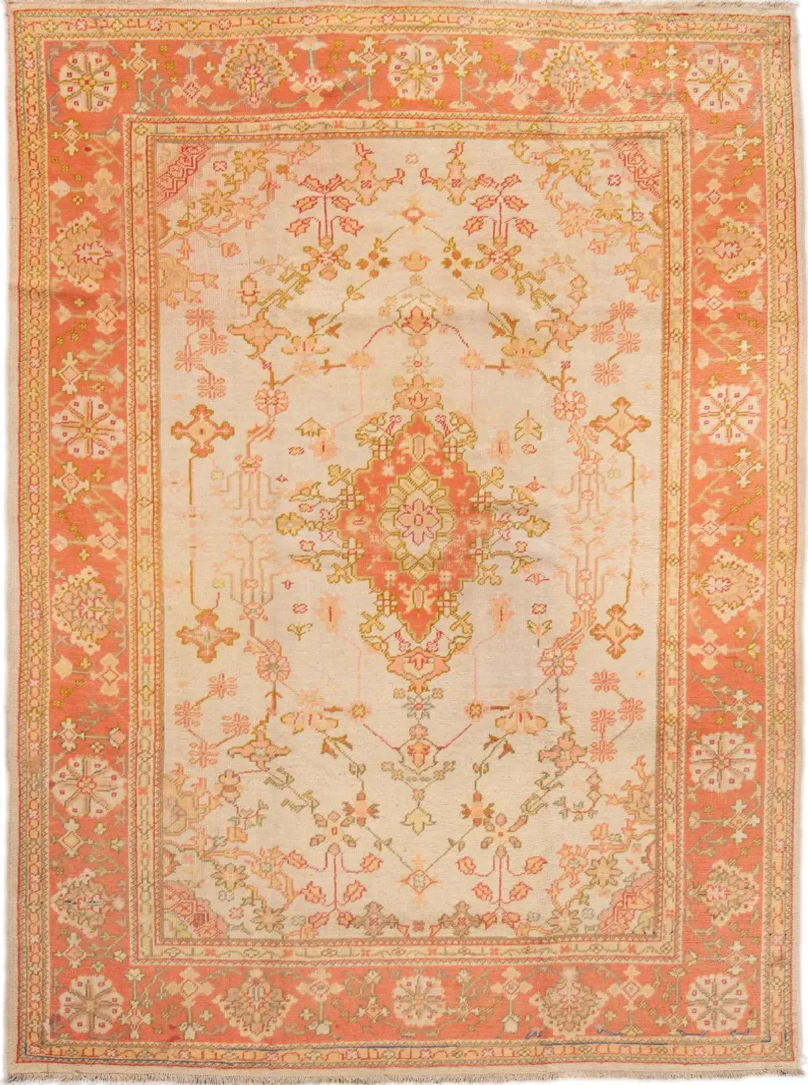 Antique Turkish Oushak Rug - Apadana - Orange - Orange