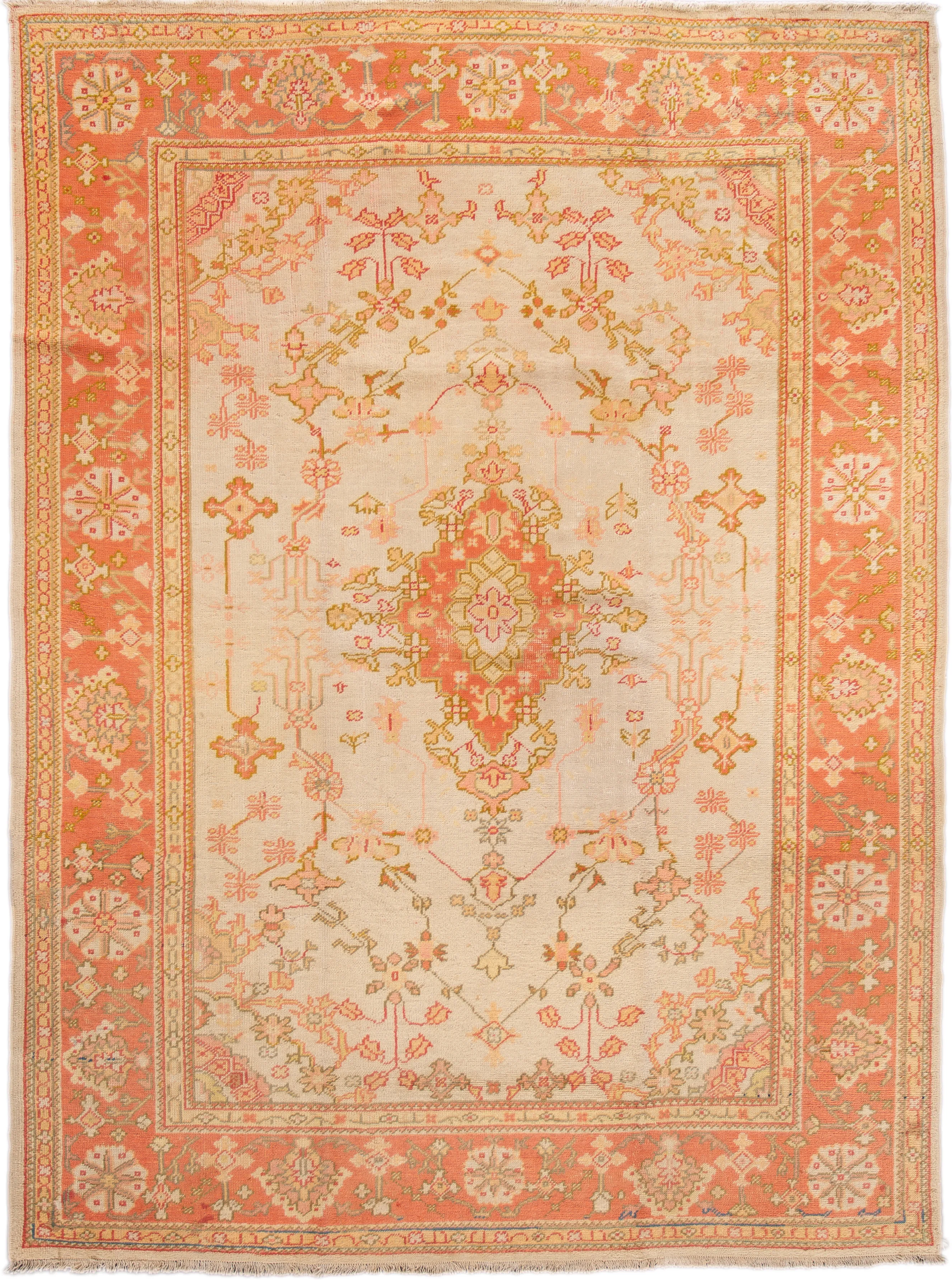 Antique Turkish Oushak Rug - Apadana - Orange - Orange