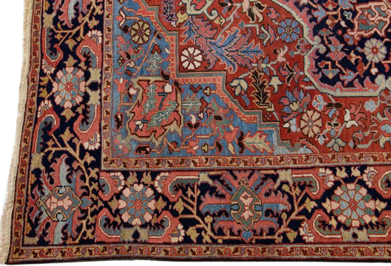 Antique Persian Heriz Rug - Apadana - Red - Red