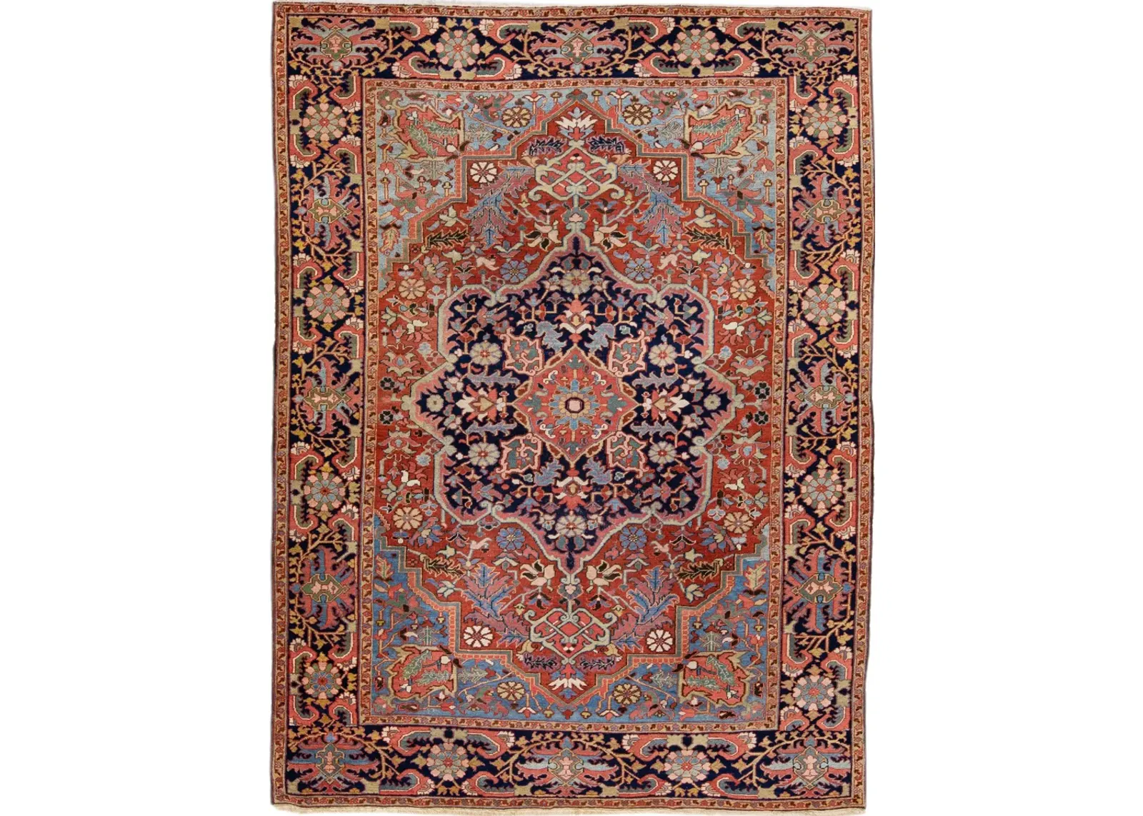 Antique Persian Heriz Rug - Apadana - Red - Red