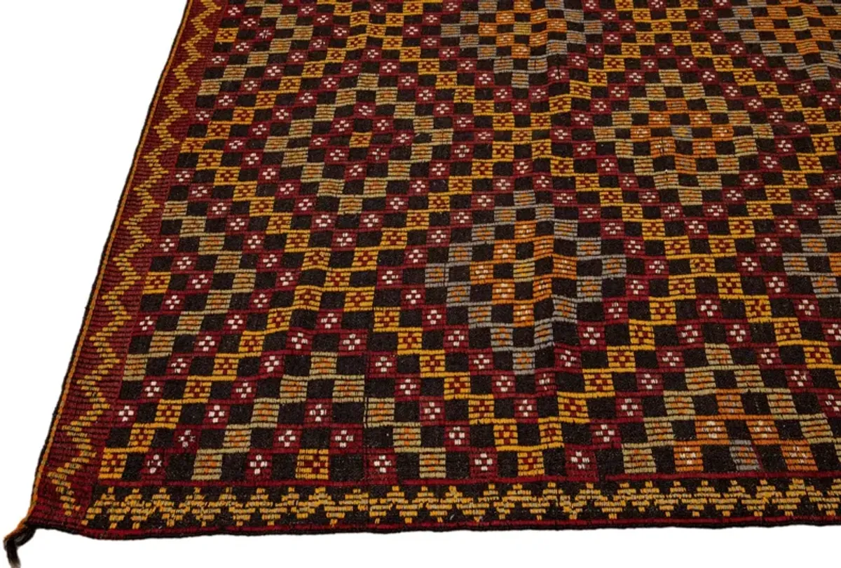 Vintage Indian Soumak Rug - Apadana - Brown - Brown