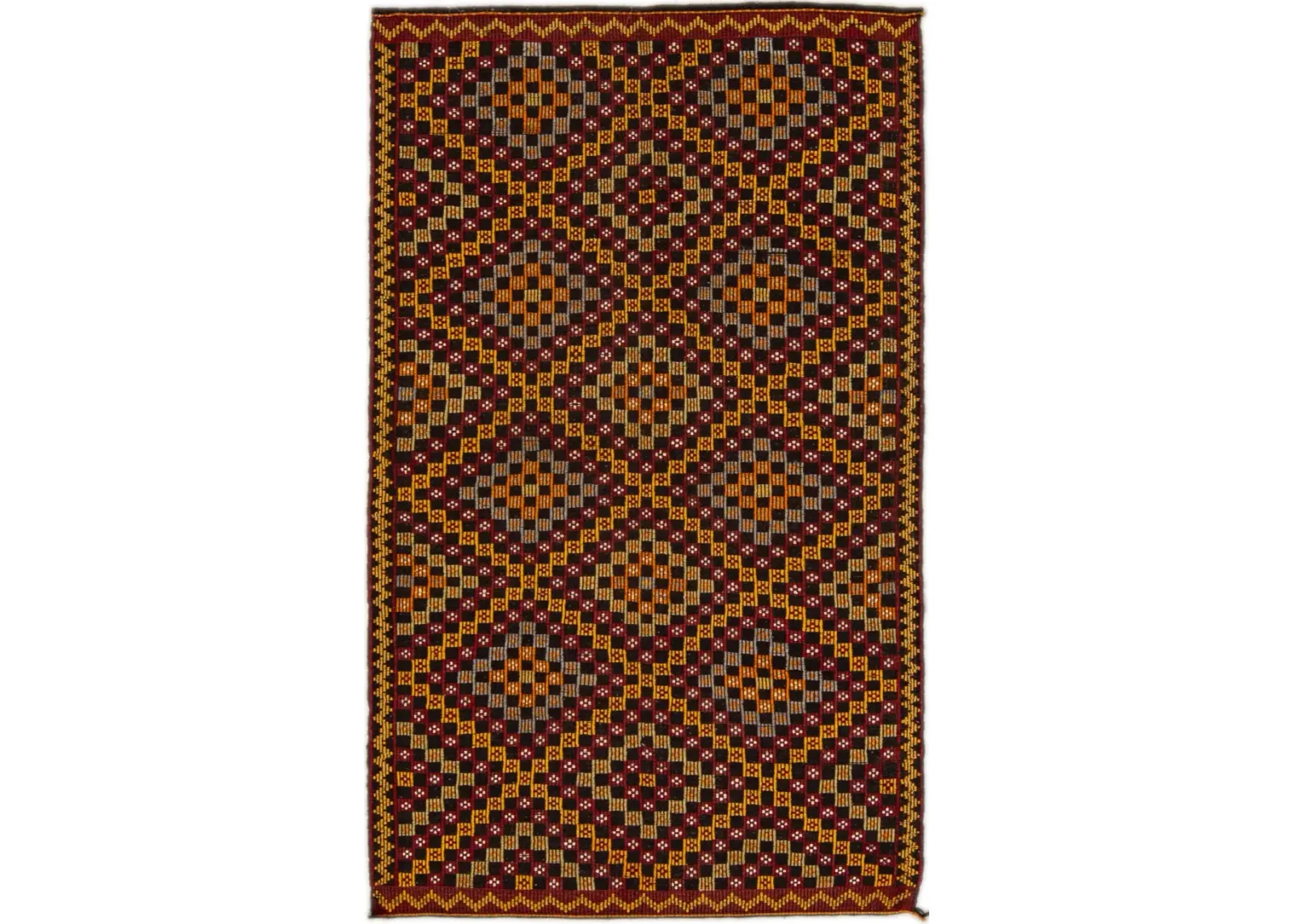 Vintage Indian Soumak Rug - Apadana - Brown - Brown