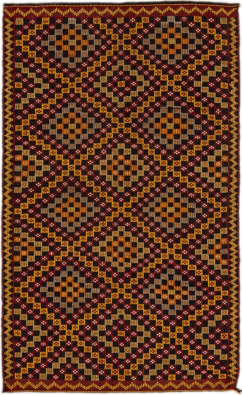 Vintage Indian Soumak Rug - Apadana - Brown - Brown