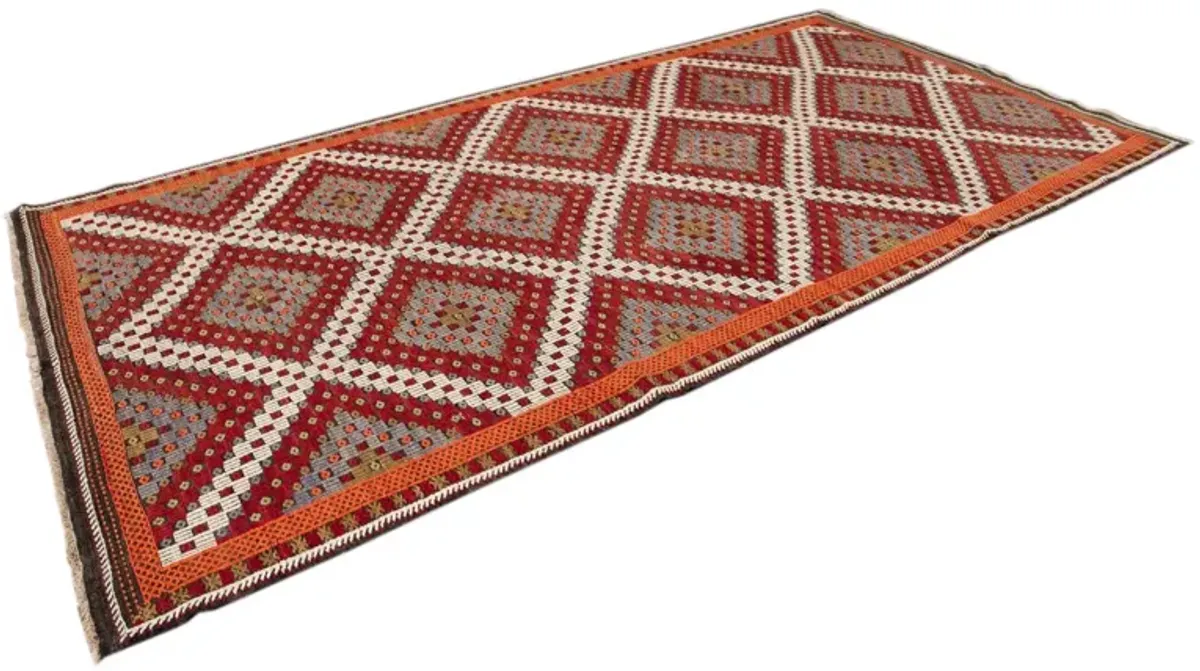 Vintage Persian Soumak Rug - Apadana - Red - Red