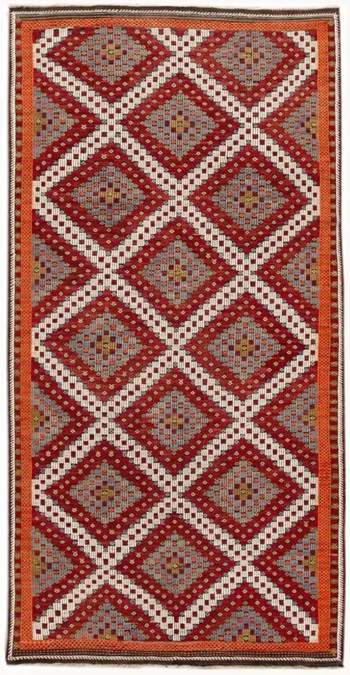 Vintage Persian Soumak Rug - Apadana - Red - Red