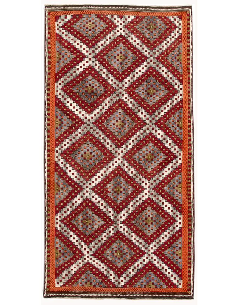 Vintage Persian Soumak Rug - Apadana - Red - Red