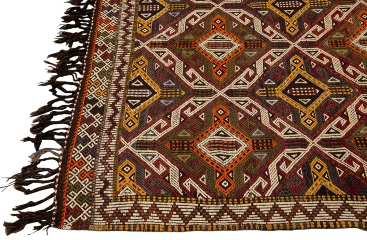 Vintage Indian Soumak Rug - Apadana - Brown - Brown