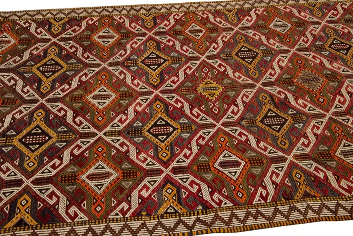 Vintage Indian Soumak Rug - Apadana - Brown - Brown