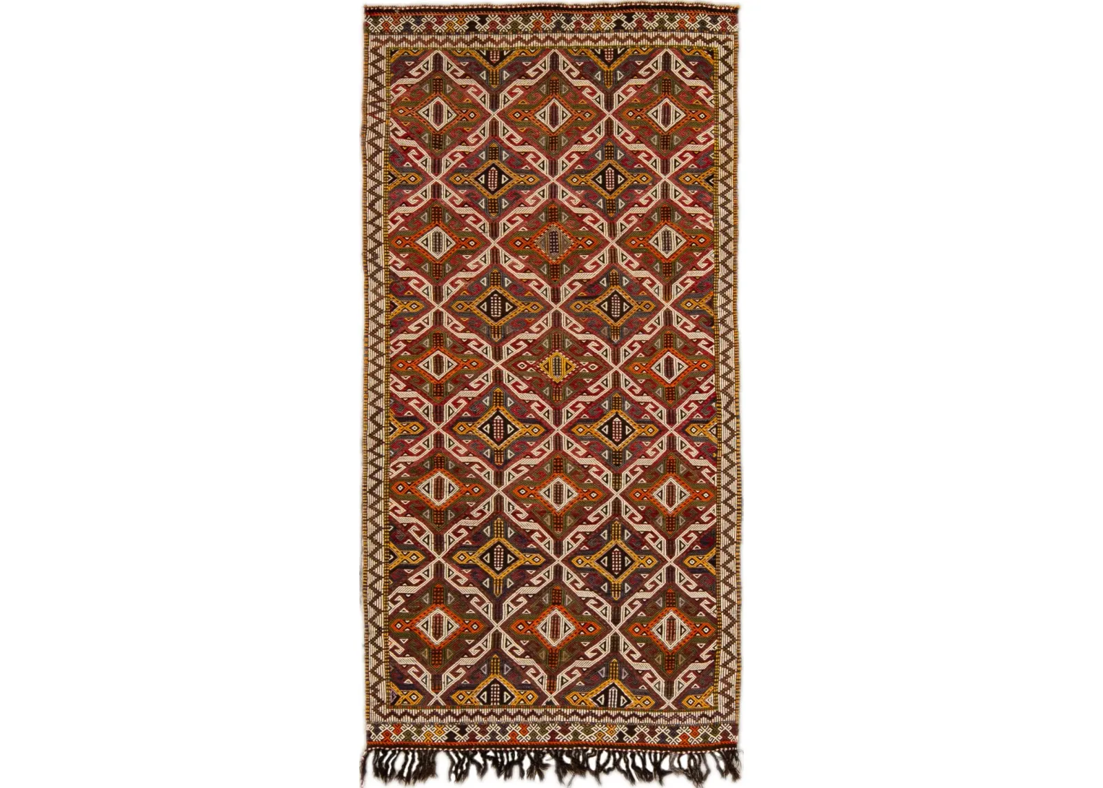 Vintage Indian Soumak Rug - Apadana - Brown - Brown