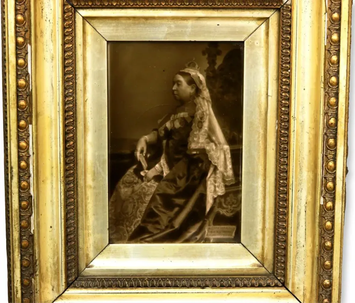 Queen Victoria Sepia Photo Tile - 1897 - Rose Victoria - Gold