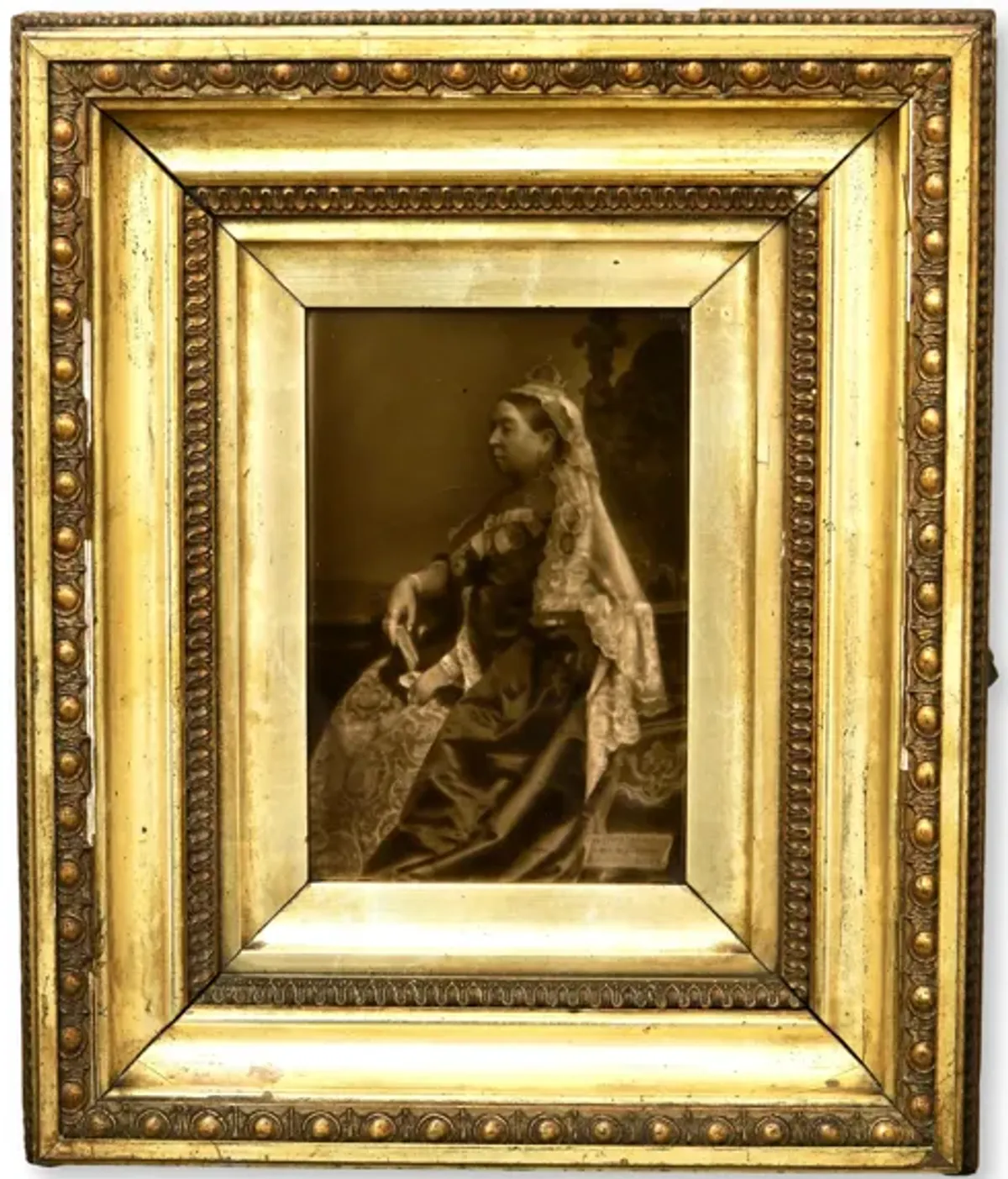 Queen Victoria Sepia Photo Tile - 1897 - Rose Victoria - Gold