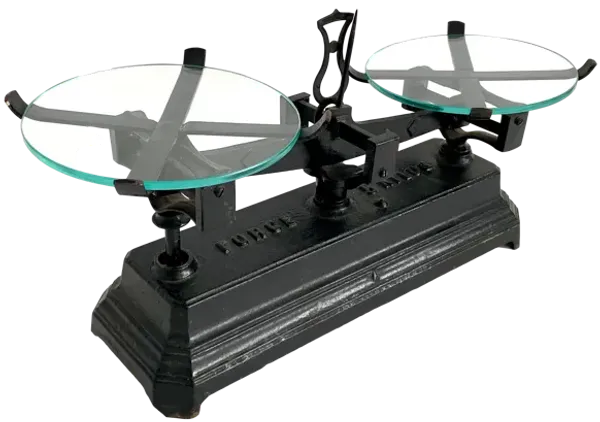 French Cast Iron Scale W/ Glass Plates - Ballyhoo - Black