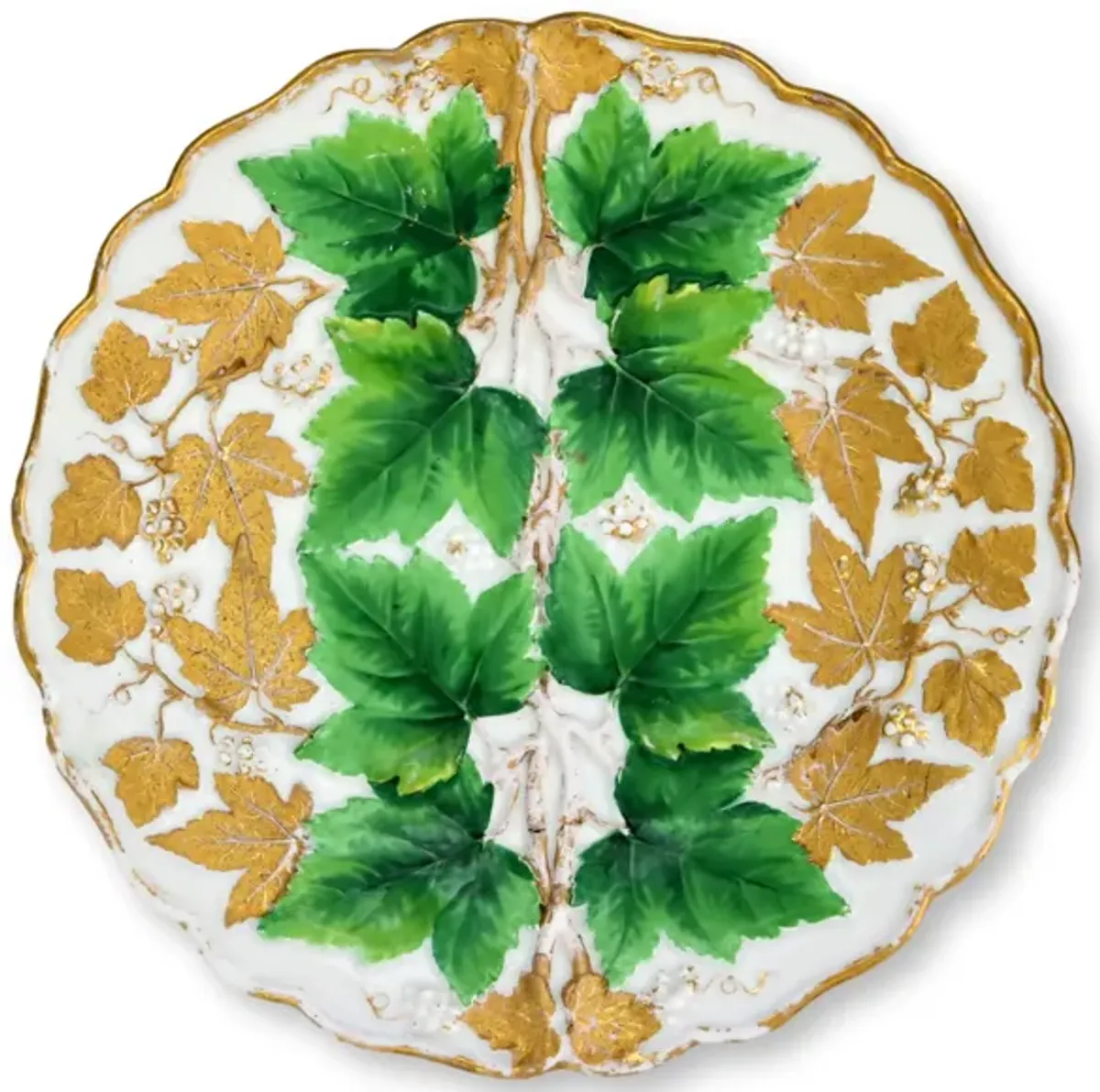 19th-C. Gilded Meissen Cabinet Plate
