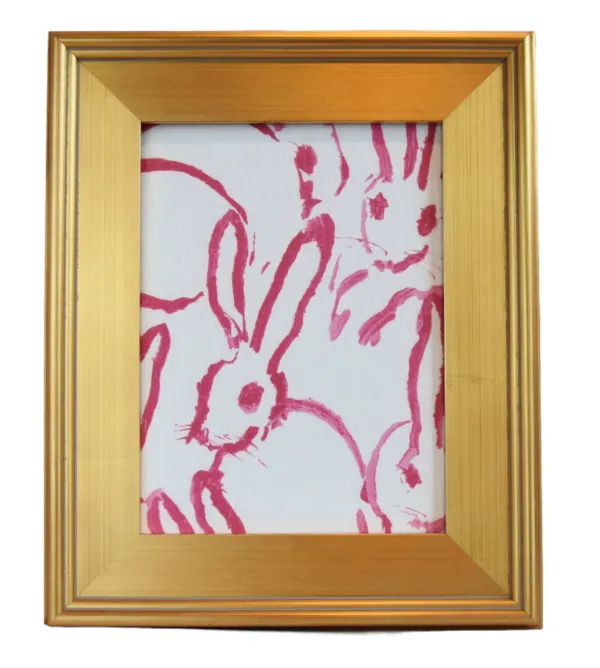 Framed Hunt Slonem's Bunny Hutch Fabric - Pink