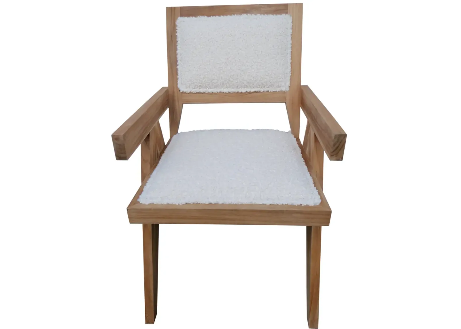 Natural Teak Armchair - Sheraling - Ivory