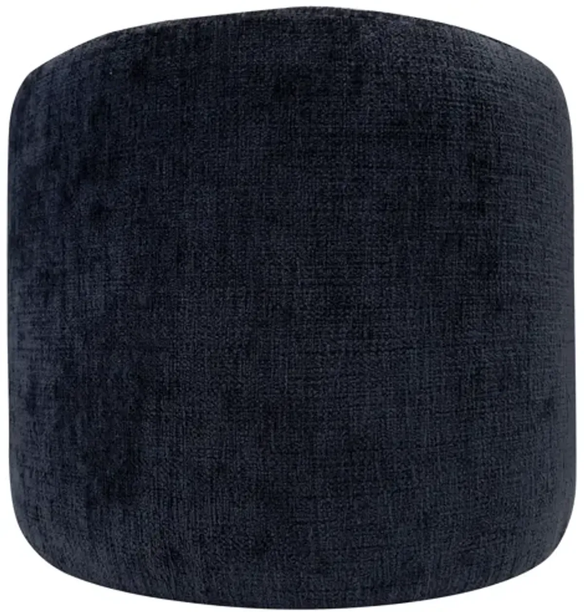 Charcoal Chenille Ottoman - Black