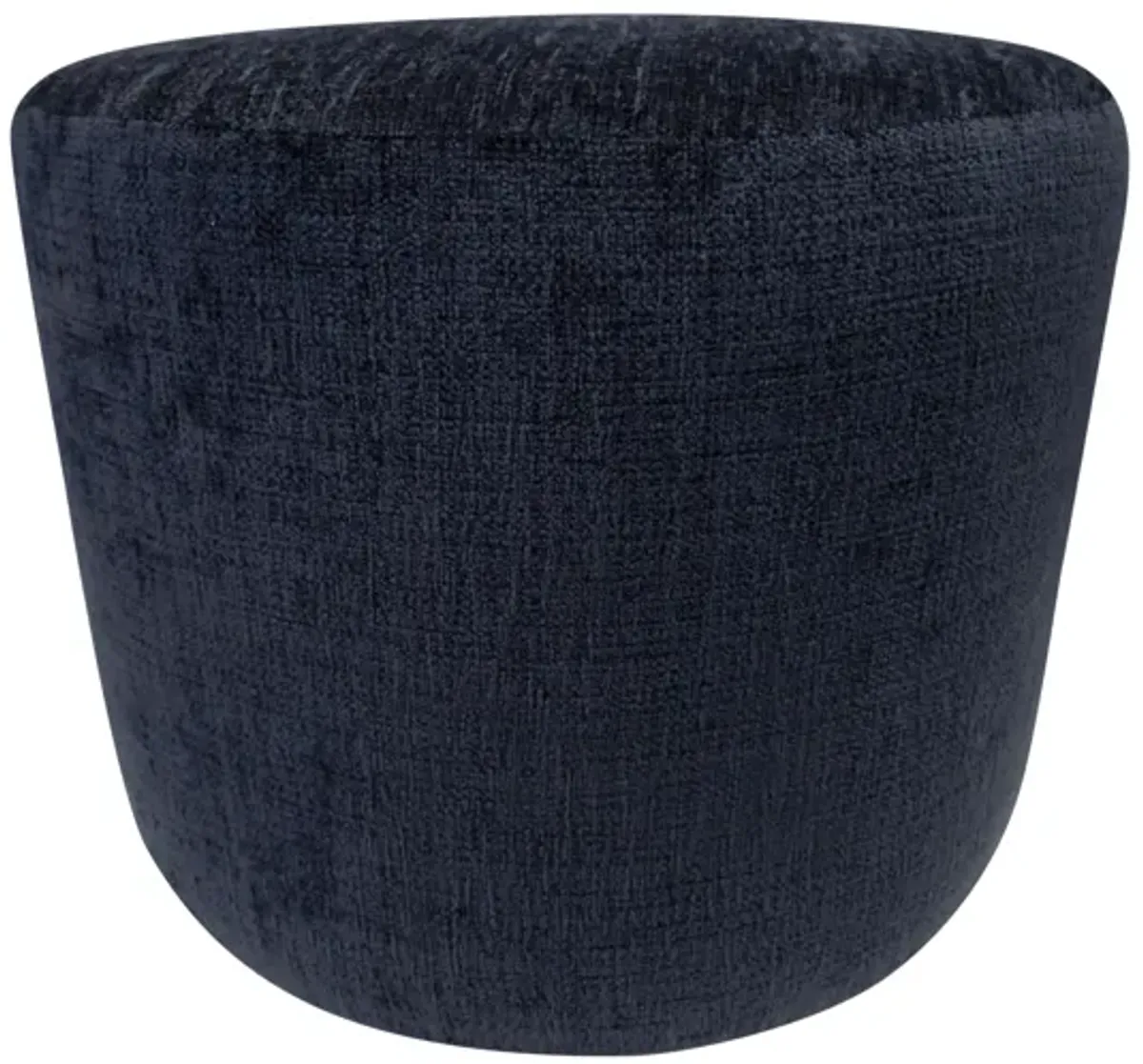 Charcoal Chenille Ottoman - Black