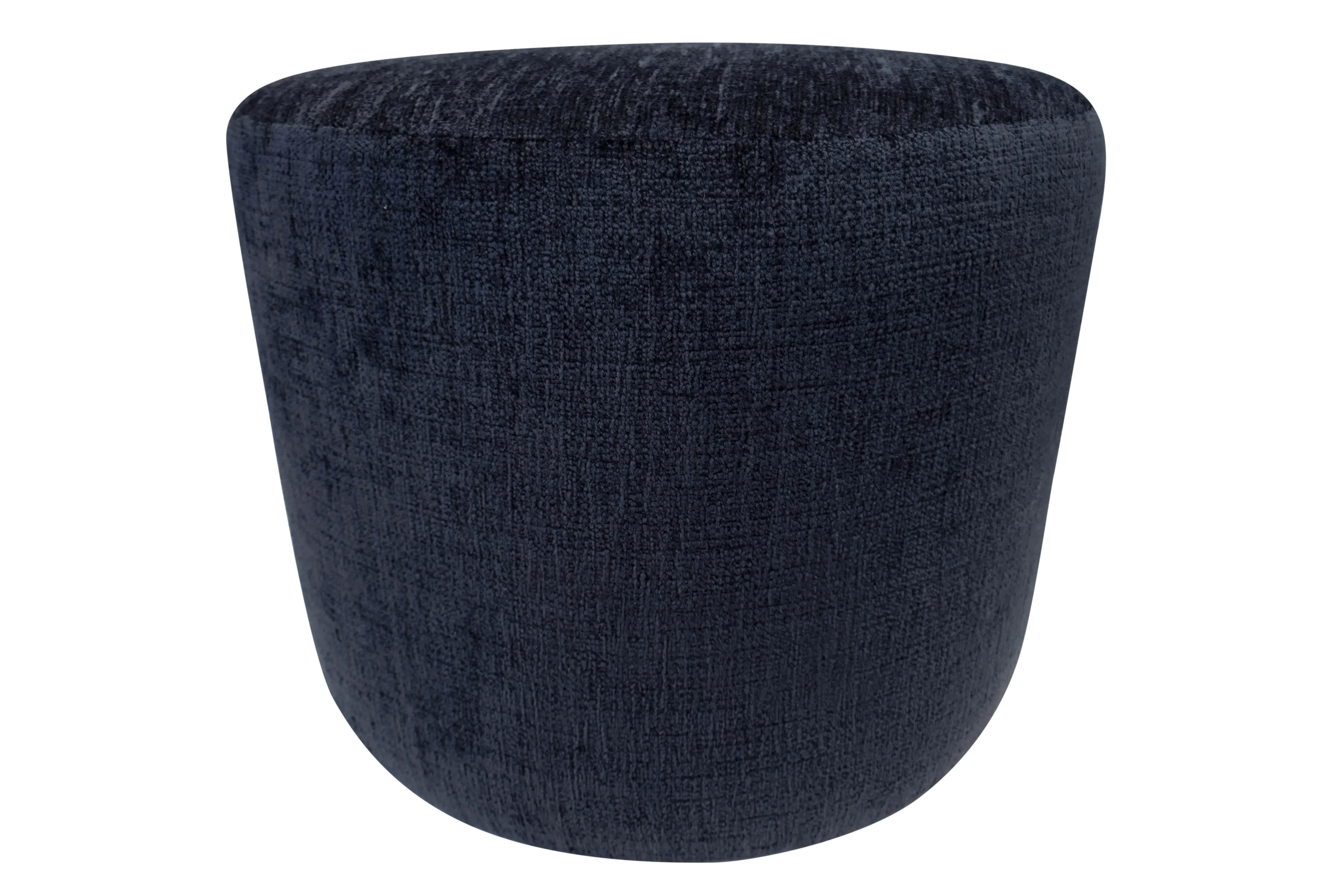 Charcoal Chenille Ottoman - Black