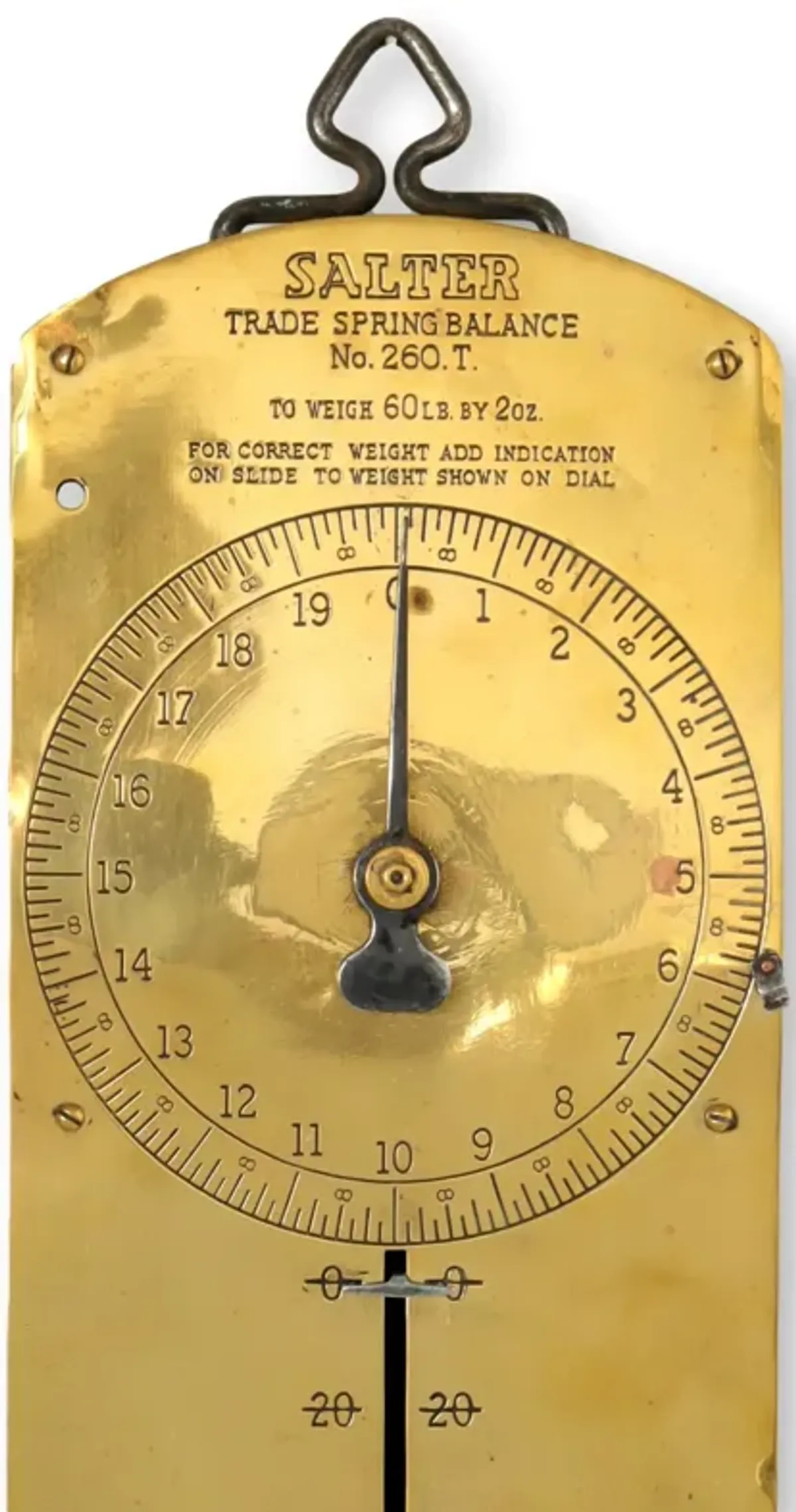 Large Brass English Hanging Scale - Rose Victoria - Gold