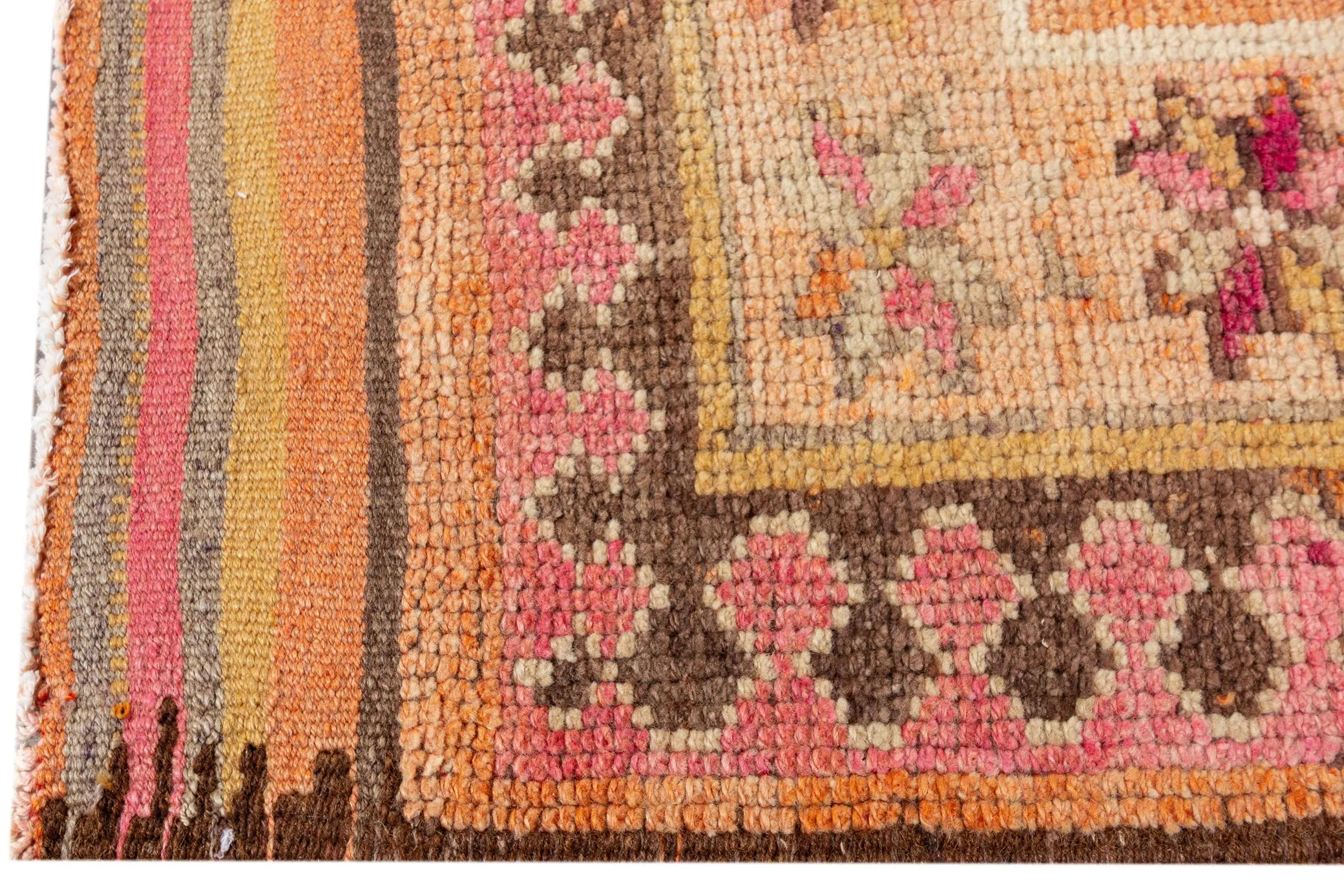 Vintage Turkish Anatolian Runner Rug - Apadana - Orange - Orange