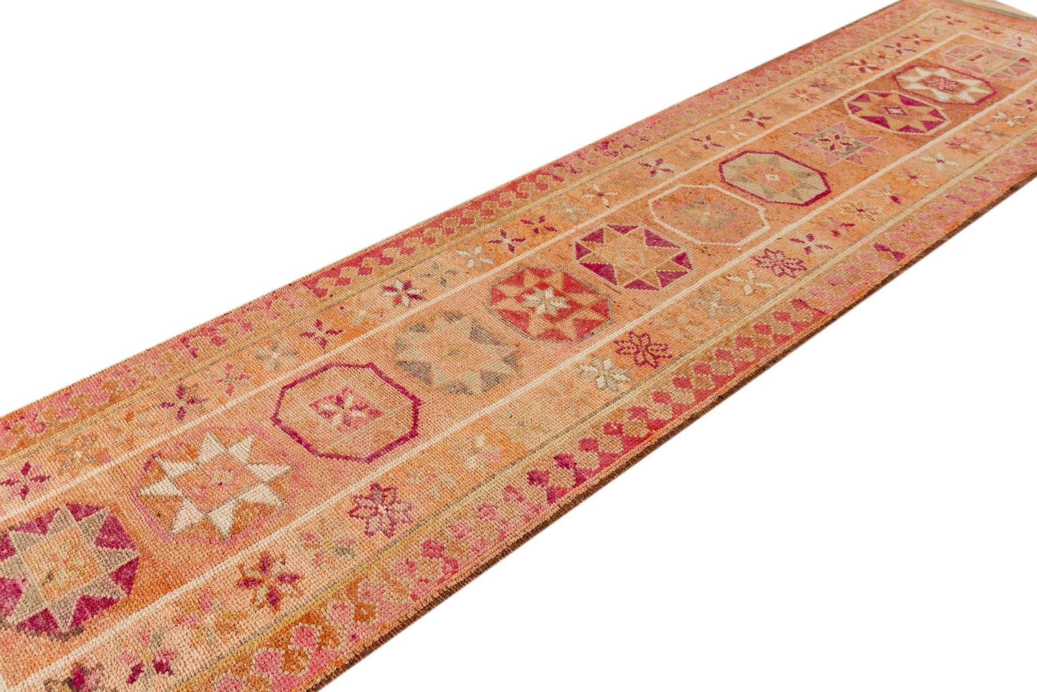 Vintage Turkish Anatolian Runner Rug - Apadana - Orange - Orange