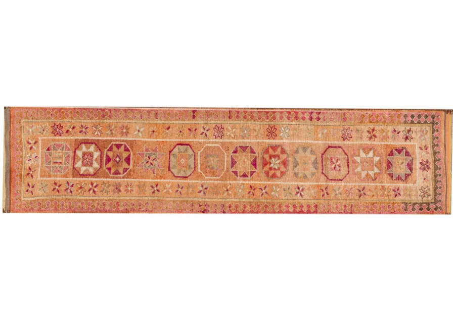 Vintage Turkish Anatolian Runner Rug - Apadana - Orange - Orange