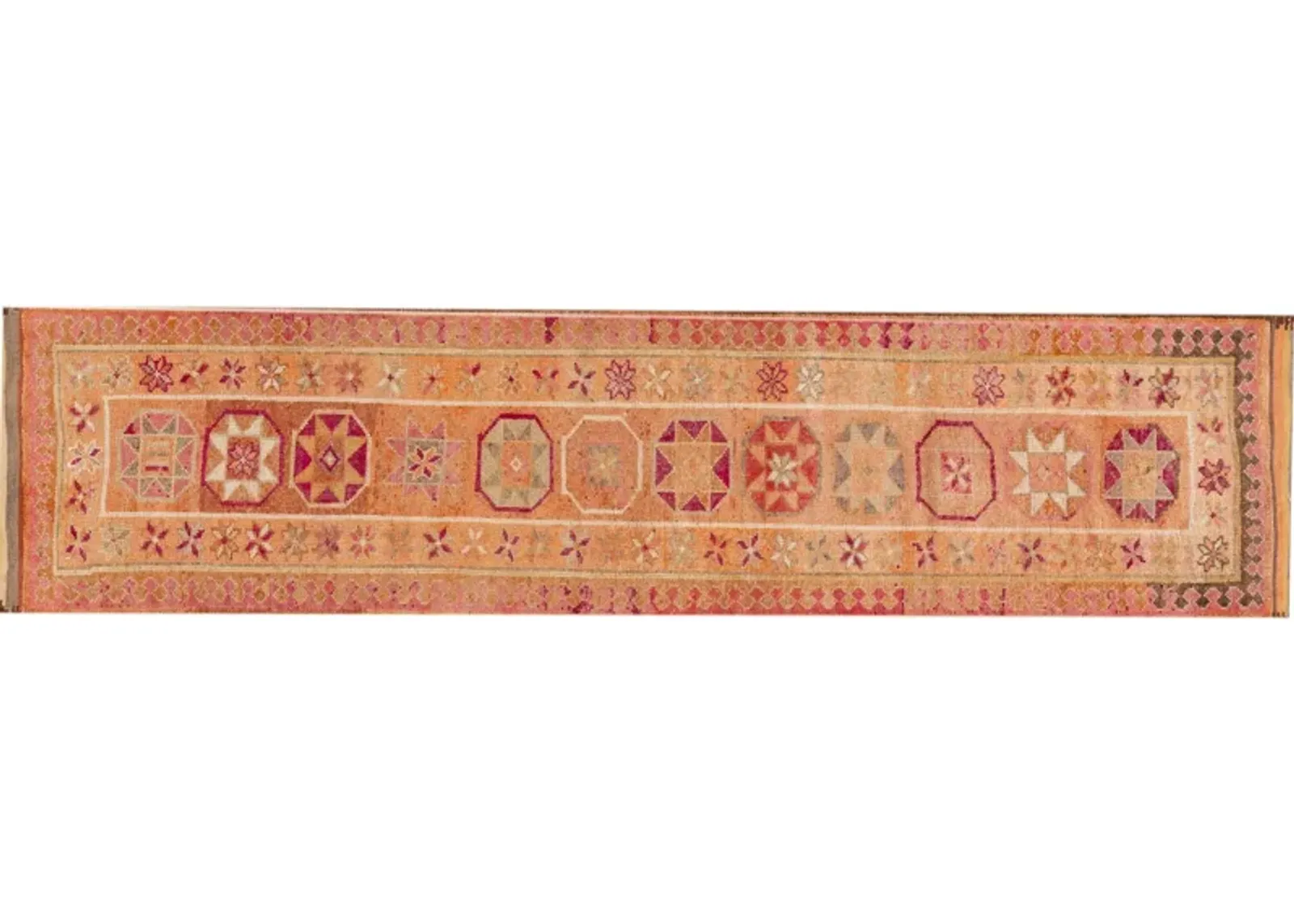 Vintage Turkish Anatolian Runner Rug - Apadana - Orange - Orange