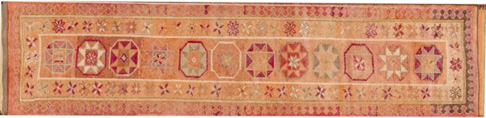 Vintage Turkish Anatolian Runner Rug - Apadana - Orange - Orange