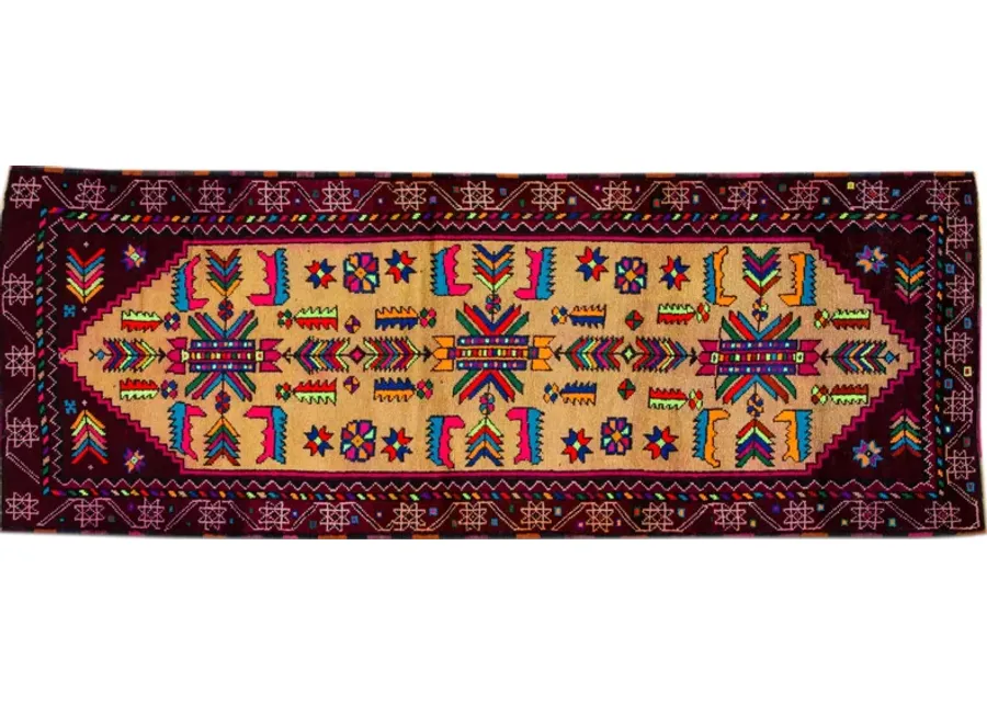 Vintage Turkish Anatolian Runner Rug - Apadana - Beige - Beige