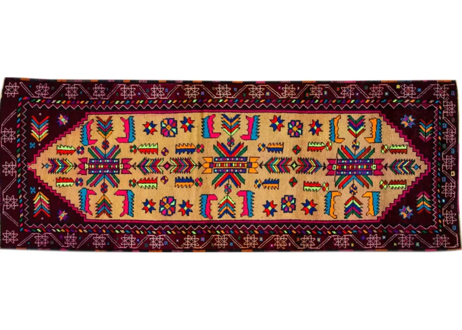 Vintage Turkish Anatolian Runner Rug - Apadana - Beige - Beige