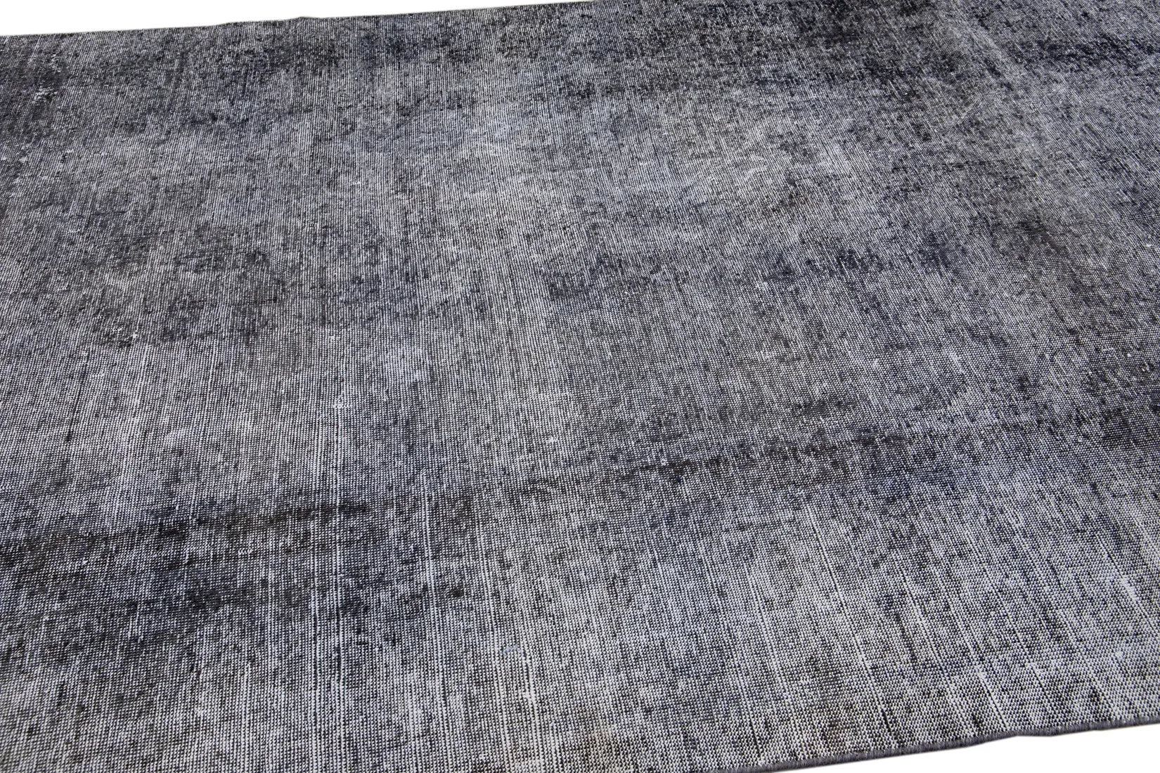 Vintage Asian Overdyed Solid Runner Rug - Apadana - Gray - Gray