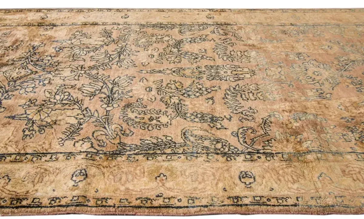 Antique Persian Kerman Runner Rug - Apadana - Beige - Beige