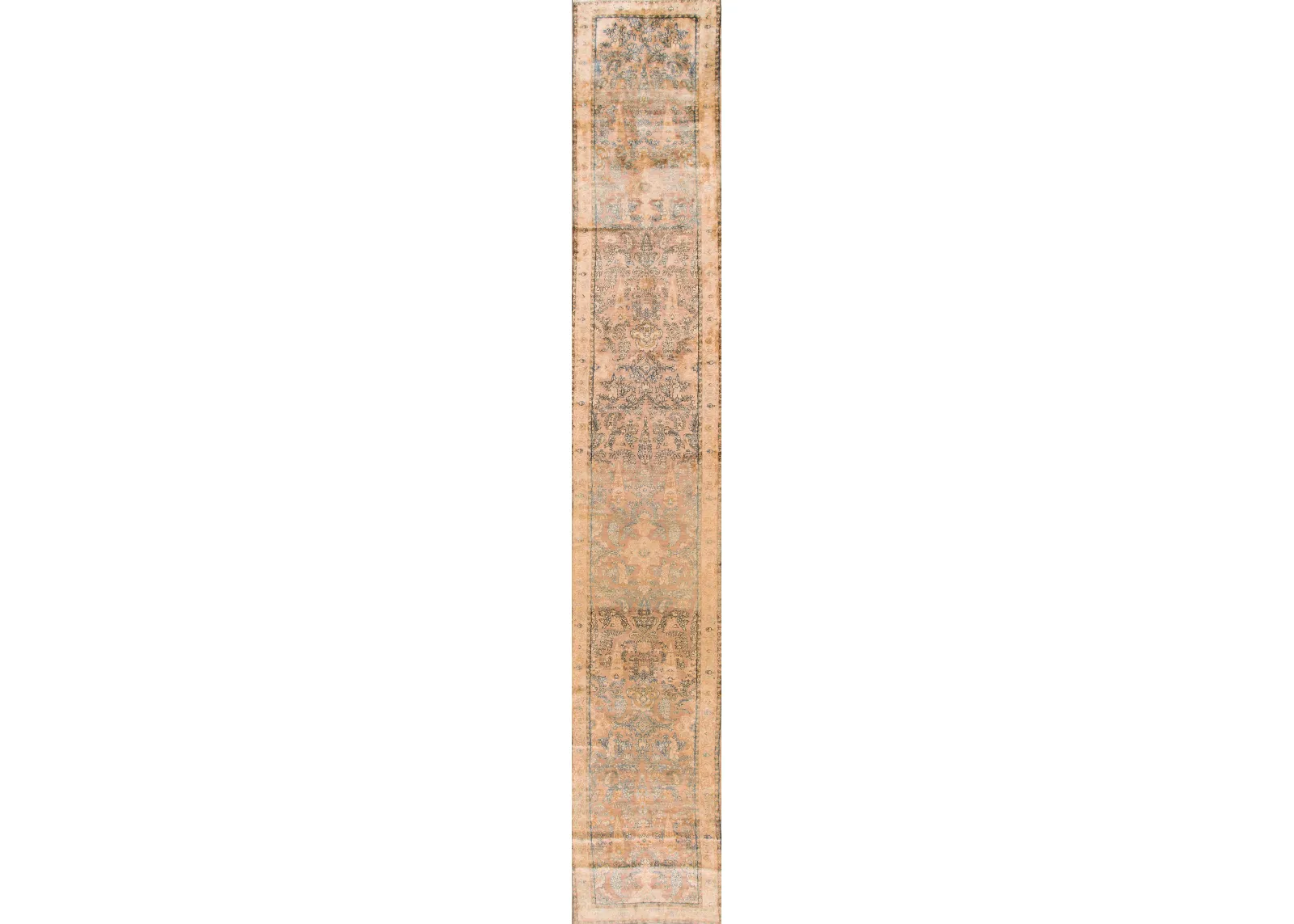 Antique Persian Kerman Runner Rug - Apadana - Beige - Beige