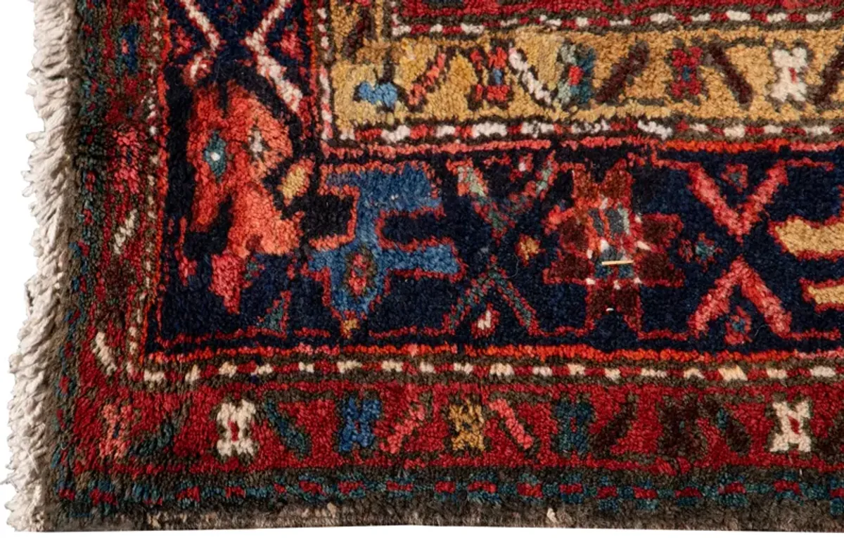 Vintage Persian Karajah Runner Rug - Apadana - Red - Red