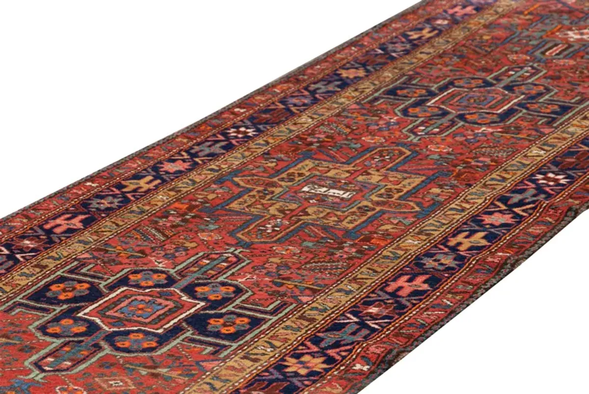 Vintage Persian Karajah Runner Rug - Apadana - Red - Red