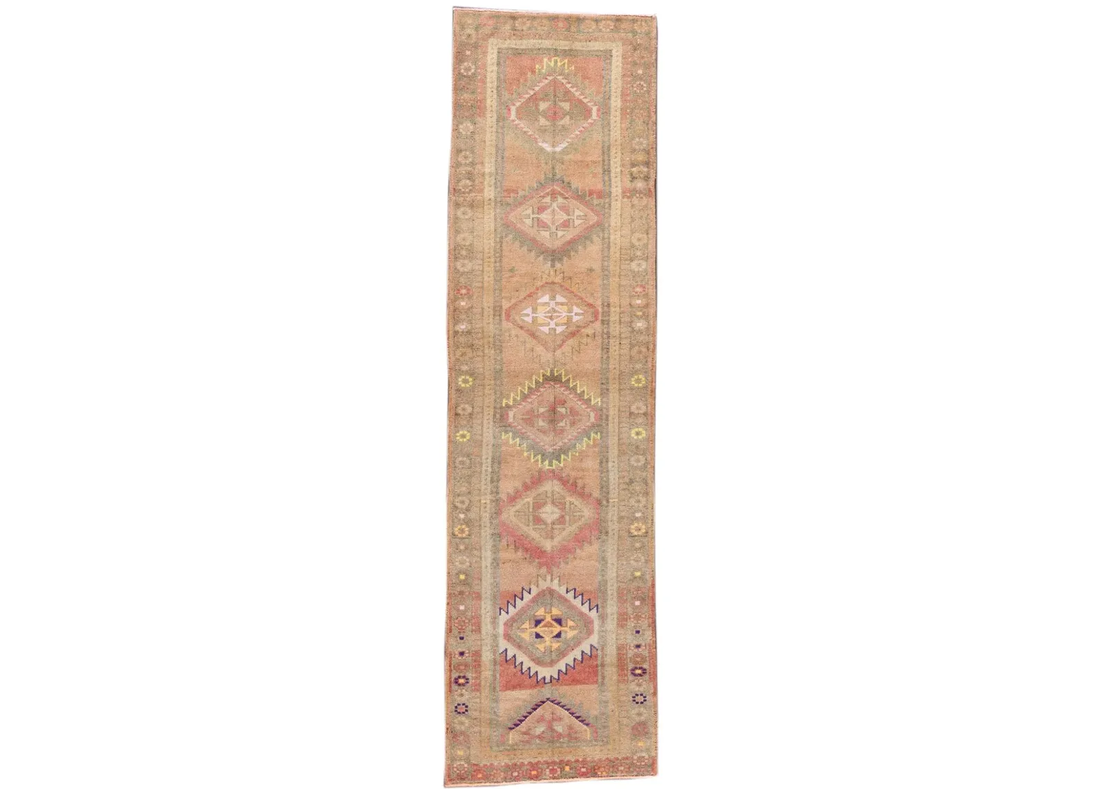 Vintage Turkish Anatolian Runner Rug - Apadana - Pink - Pink