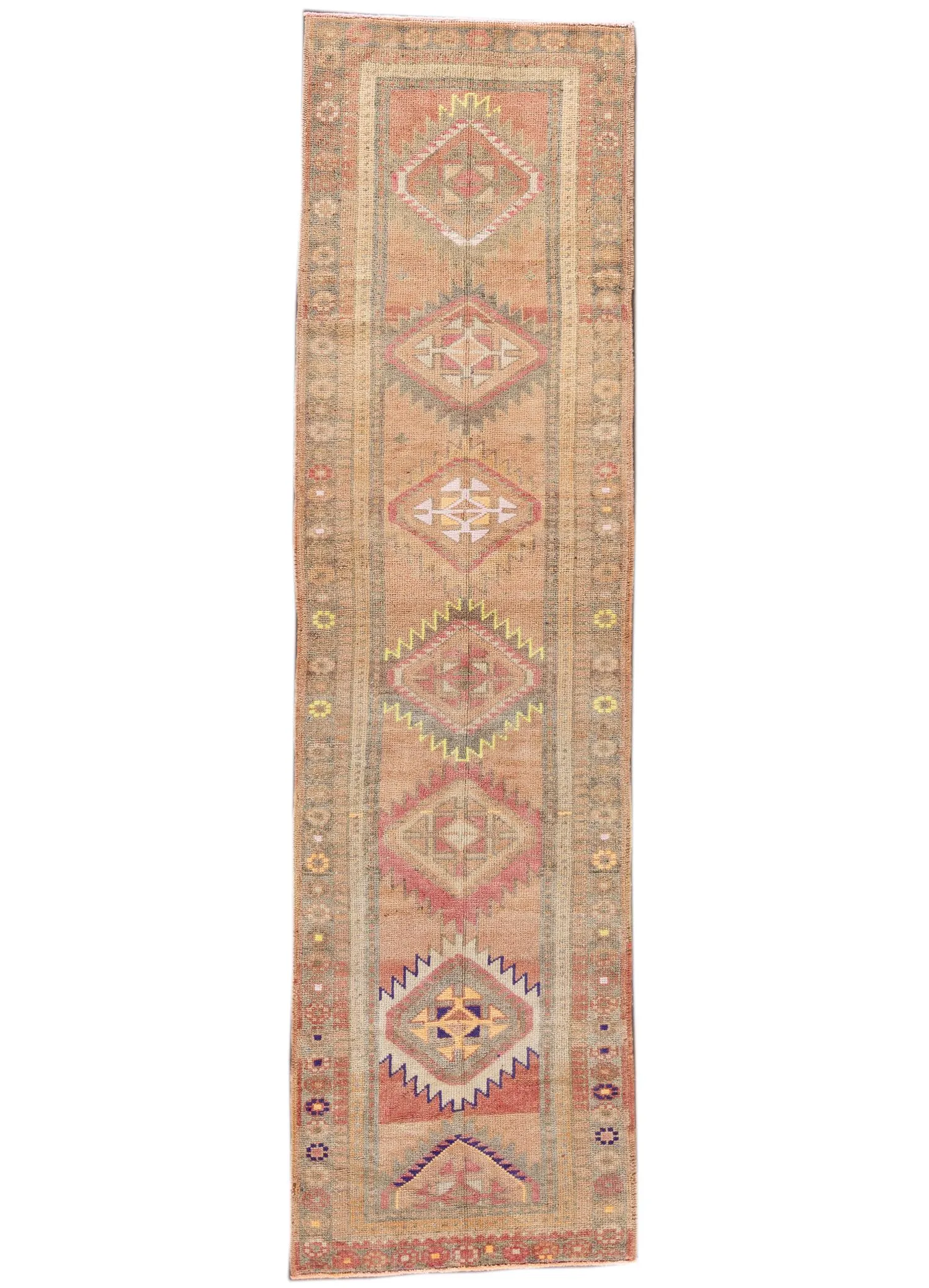 Vintage Turkish Anatolian Runner Rug - Apadana - Pink - Pink