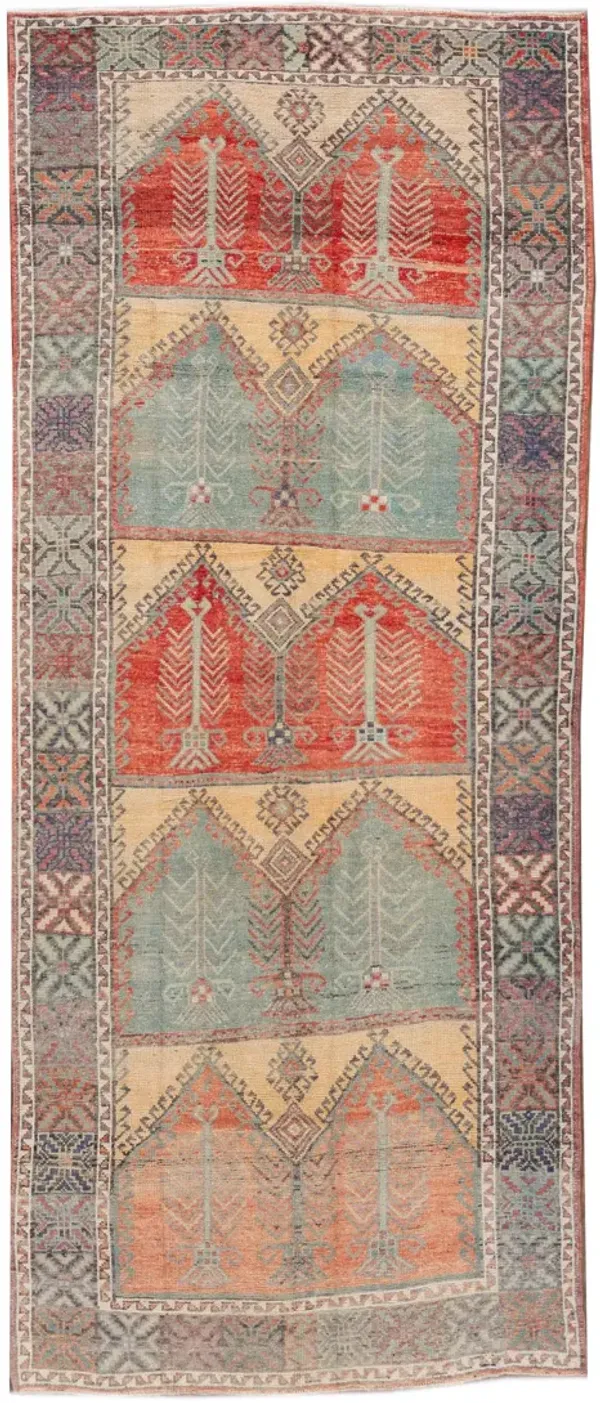 Vintage Turkish Anatolian Runner Rug - Apadana - Red - Red