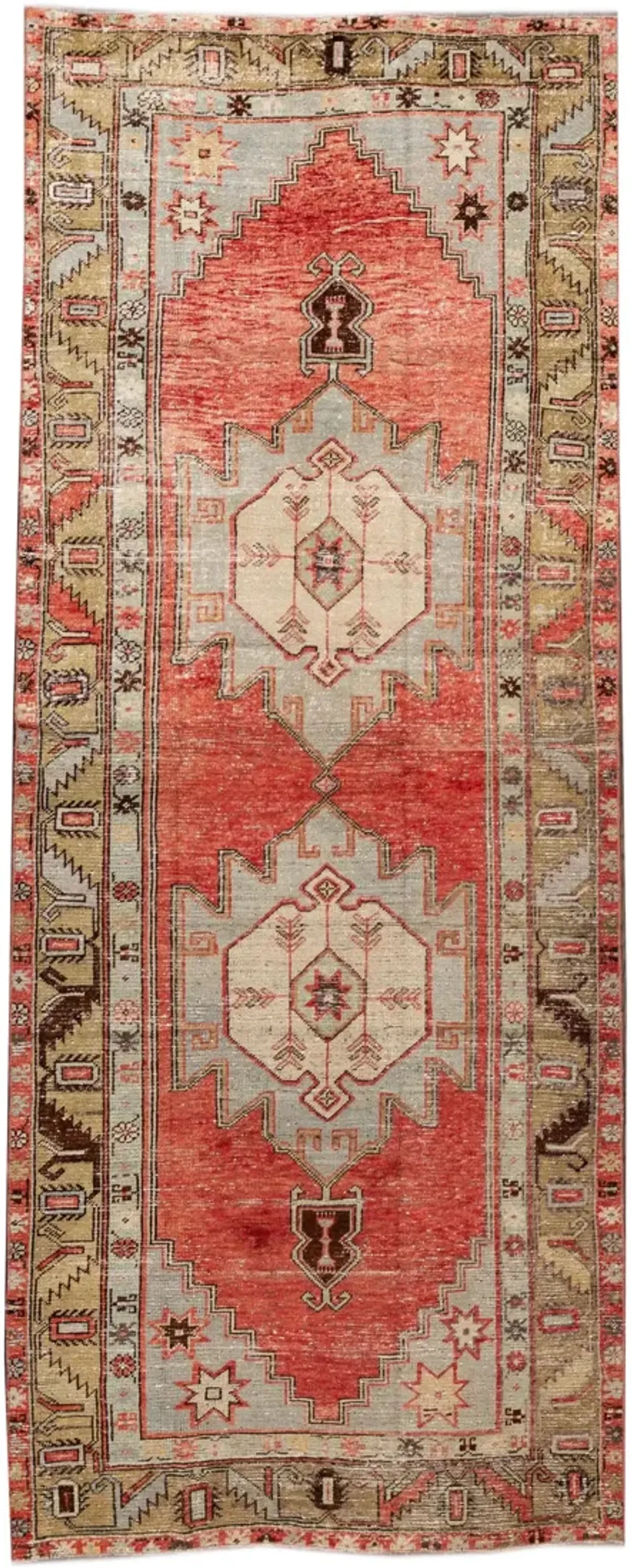 Vintage Turkish Anatolian Runner Rug - Apadana - Red - Red