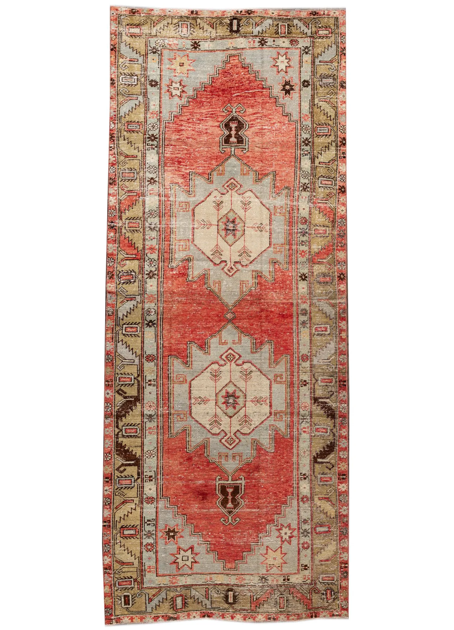 Vintage Turkish Anatolian Runner Rug - Apadana - Red - Red