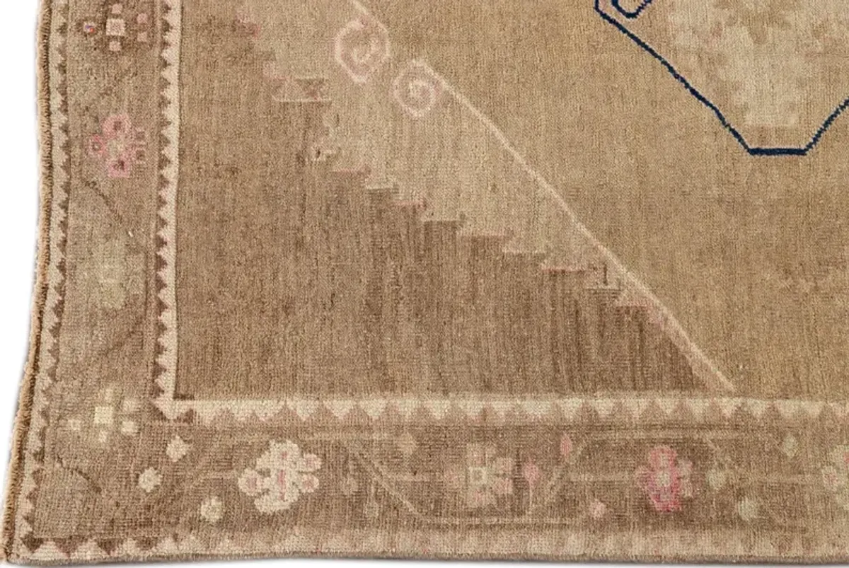 Vintage Turkish Geometric Runner Rug - Apadana - Brown - Brown