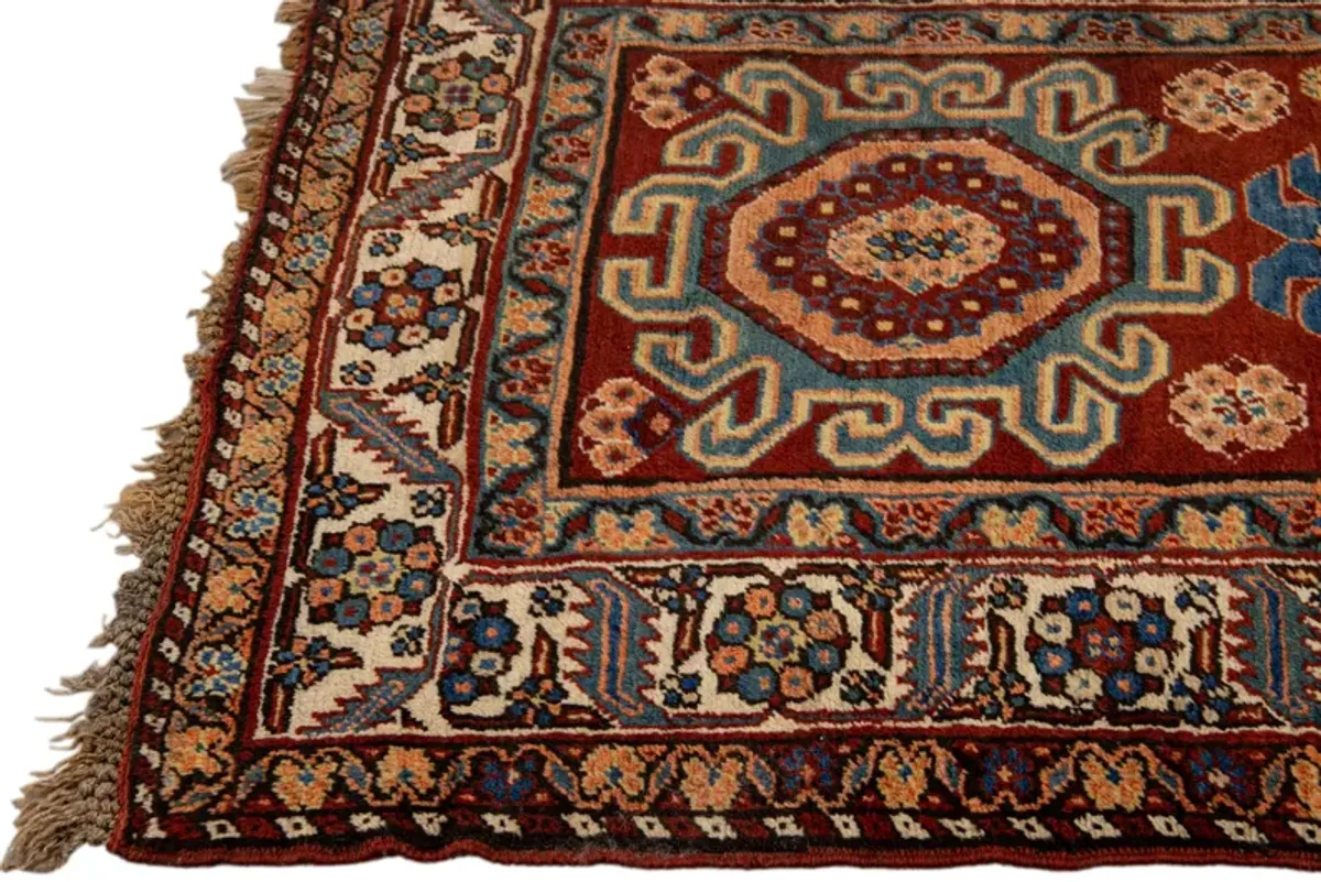 Antique Persian Serapi Runner Rug - Apadana - Red - Red