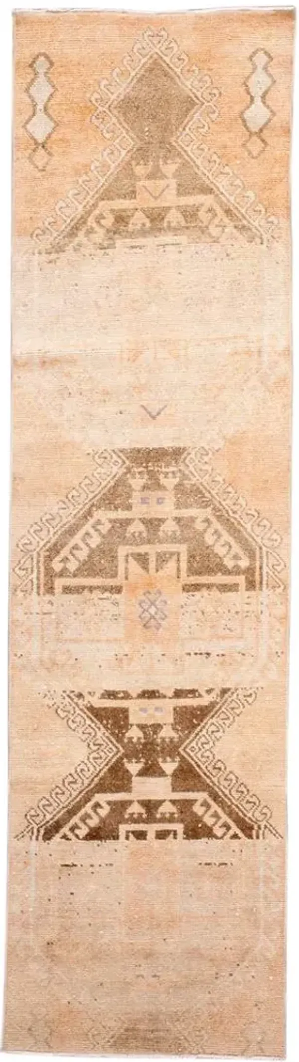 Vintage Turkish Medallion Runner Rug - Apadana - Beige - Beige